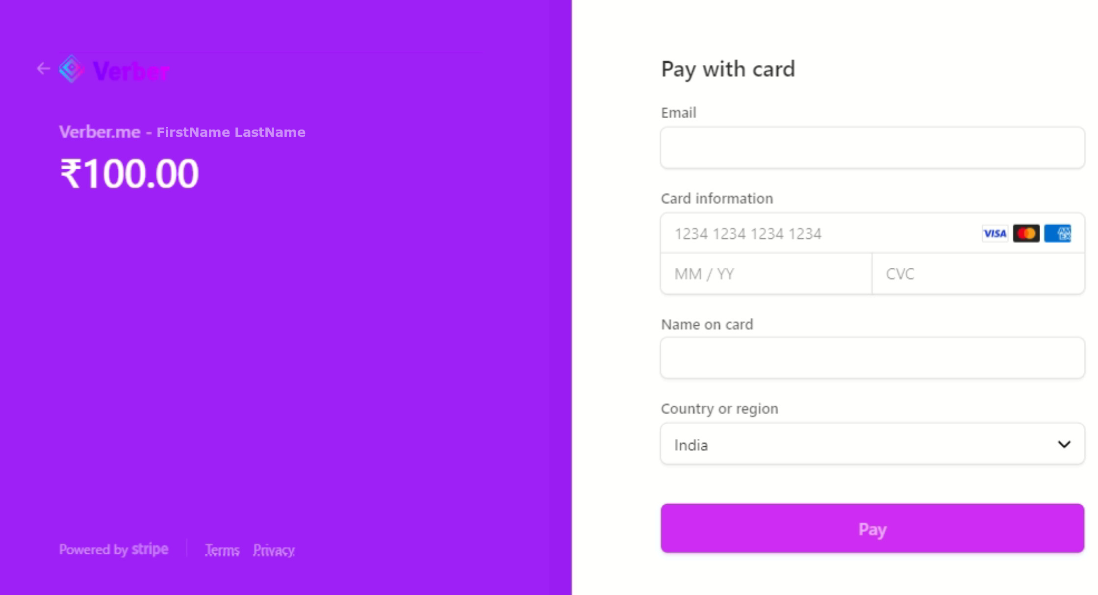 Pay with card to book